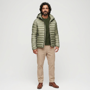 Unisex Winter Puffer Jacket New Design <b>Waterproof</b> <b>Warm</b> Stand Collar Front Logo High Street Style Canvas Streetwear Men - Product Image 1