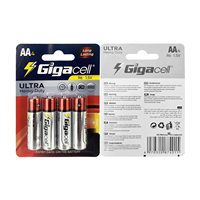 Batería Doble AA de Alta Resistencia, Tamaño 1.5v AA R6 UM3, Batería de Carbono Zinc, Ideal para Cámara, Reloj, Linternas, Controlador de Juegos