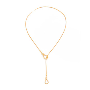 Kalung ular persegi baja Titanium tidak beraturan, hadiah rantai kerah liontin tetesan air CCB sederhana modis - Product Image 5