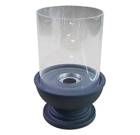 Bongo BGA11061 Cheminée décorative moderne en métal pour table, avec écran de protection