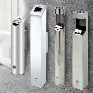 Cendrier mural CocoUsd Lianfuda en acier inoxydable, pour l'intérieur et l'extérieur, bac de collecte des mégots de cigarette, design minimaliste - Product Image 1