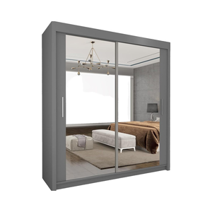 Anh tre trượt tủ quần áo hiện đại kích thước đầy đủ đôi gương 2 & 3 cửa trượt có thể điều chỉnh Kệ treo đường ray đồ nội thất phòng ngủ - Product Image 1