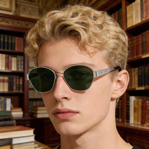 Lunettes de soleil polarisées carrées pour hommes Ks-3950, monture noire en plastique et métal, verres TAC UV400, protection solaire extérieure - Product Image 4