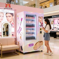 Máquina Expendedora de Productos de Belleza para Exteriores con Adhesivos Personalizados, Pagos en Efectivo, VISA y Apple Pay, Pantalla Táctil, SDK, Acero Galvanizado, 22 Pulgadas