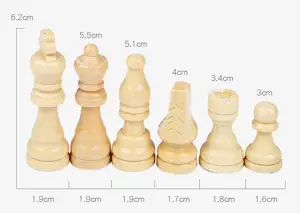 Pièces d'échecs magnétiques pour enfants débutants pièces d'échecs en bois massif noir et blanc