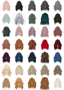 Syal rajut besar klasik, syal hangat kasmir 70*180cm musim gugur musim dingin, selendang rajut besar, pengaturan musiman motif riak air - Product Image 6