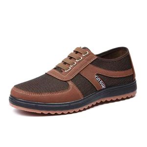 Zapatos de tela para primavera y verano con suela de tendón de vaca para hombre, antideslizantes, casuales, de una pieza, estilo walking. - Product Image 1