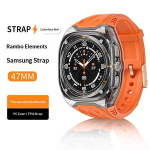 Factory Wholesale TPU <b>Watch</b> Strap with PC <b>case</b> for samsung Ultra 47mm High-End Feel Transparent Integrated Design <b>Watch</b> Band - Product Image 2