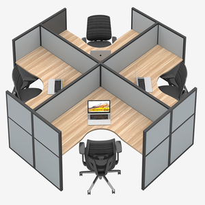 Bàn làm việc Solo phù hợp với màn hình riêng tư cho sử dụng thương mại máy trạm văn phòng mô-đun với sự phân biệt linh hoạt - Product Image 3