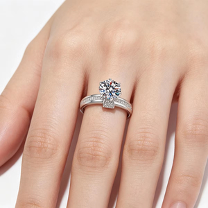GRA Certificate 925 Sterling <b>Silver</b> VVS1 D 2CT Brilliant Cut Moissanite Luxury Women's Eternity <b>Band</b> Prong Setting Rhodium <b>Ring</b> - Product Image 2