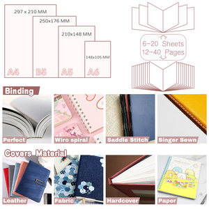 Cuaderno con cubierta de cuero A5 de dibujos animados bonitos al por mayor de fábrica, papelería impresa para estudiantes universitarios, <span class=keywords><strong>libro</strong></span> de arte Rollover grueso - Product Image 2