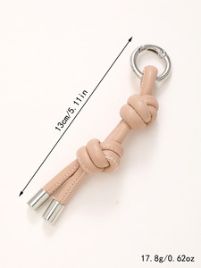 Porte-clés en cuir de luxe, corde tressée, porte-clés en cuir PU avec breloque pour étui de téléphone - Product Image 2