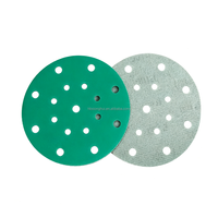 Feuilles abrasives industrielles en film vert de 6 pouces (150 mm) à 17 trous pour le polissage de métaux automobiles haut de gamme