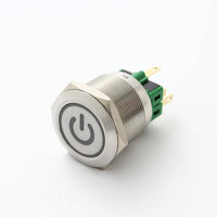 ELEWIND Interrupteurs à bouton-poussoir en acier inoxydable 25mm momentané ou à verrouillage 1NO1NC avec symbole d'alimentation (PM251F-11ET/B/12V/SCE ROHS)
