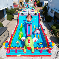 Château gonflable écologique Big Bounce House avec toboggan, taille personnalisable, thème équestre licorne, structure de jeu commerciale