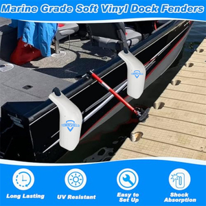 Pare-chocs de bateau en vinyle robuste pour l'amarrage, défenses portables pour bateaux à moteur et bateaux de ski nautique, protègent le garde-boue supérieur et les côtés - Product Image 3