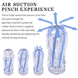 Transparante Penis Massage Cup Mannelijke Japanse Masturbator Crystal Penis Training Cup Roterende Klem Clear Simple Saxofoon Speelgoed Voor Man - Product Image 3