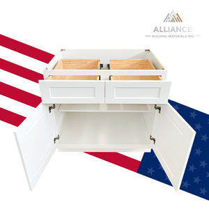 Gabinetes de Cocina Blancos B33-B36, Fáciles de Montar, Gabinetes RTA, Gabinetes Base de Cocina para Proyectos Multifamiliares con 2 Cajones - Product Image 1