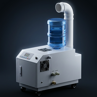 Humidificateur ultrasonique industriel électrique 6KG/H-60KG/H avec réservoir en acier inoxydable et affichage numérique pour serres commerciales et textiles