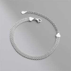 FUAMAY S925 in <span class=keywords><strong>argento</strong></span> Sterling 4mm di larghezza <span class=keywords><strong>bracciale</strong></span> a maglia cubana <span class=keywords><strong>bracciale</strong></span> placcato in oro Pour Femme - Product Image 4