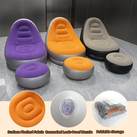 Canapé gonflable avec repose-pieds, canapé d'air pliable portable, salon, design moderne, camping en plein air, canapé paresseux imperméable