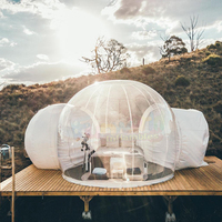 Dôme de fête en PVC de 5 m de diamètre pour l'extérieur, salle de restaurant, hôtel, igloo transparent gonflable, tente à bulles transparente pour le camping