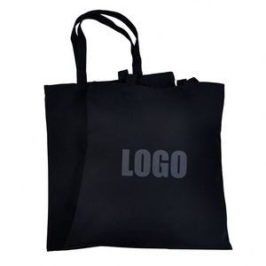 Wholesale Custom Print Logo Cheap Reusable Shopping Bags Friendly <b>Plain</b> Black Blank Cotton <b>Canvas</b> Tote Bag <b>Large</b> Amount of Stock - Product Image 4