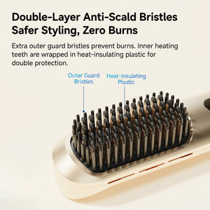 Peigne chauffant électrique sans fil portable, ions négatifs, <span class=keywords><strong>brosse</strong></span> <span class=keywords><strong>lissante</strong></span> pour cheveux sans fil pour les voyages et la maison - Product Image 5
