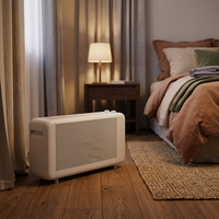 Radiateur électrique sur pied 1000W/2000W avec télécommande, thermostat réglable, chauffage rapide, ventilateur PTC portable, protection contre la surchauffe