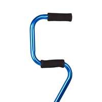 Béquilles d'aide pour personnes âgées à double main courante pour adultes bleus Béquilles antidérapantes plus confortables