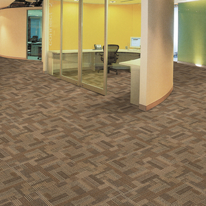Azulejos de alfombra de PVC de diseño moderno para uso en oficina y hogar Patrón de bucle cuadrado copetudo para dormitorio Hotel y alfombra de piso de sala de oración - Product Image 6