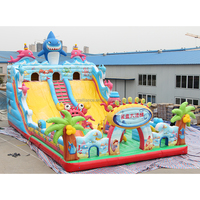 Toboggan gonflable château sautant au cheval jeu de videur extérieur pour enfants prix bon marché usine