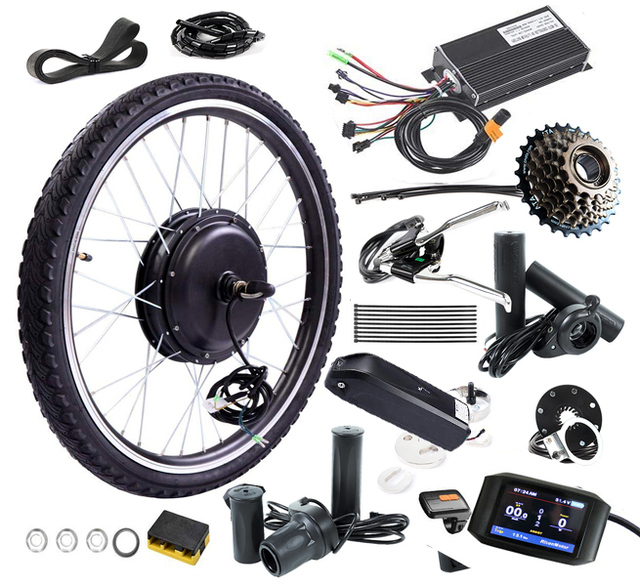 Powerful BLDC Motor Electric Bike Conversion Kit 500W-2000W Lithium Battery Thumb Throttle 48V/60V/72V