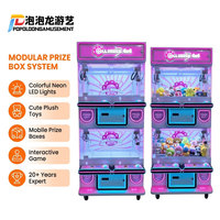 Machine à griffes d'arcade de style maison de poupée pour attraper les peluches, avec éclairage néon LED, à monnayeur