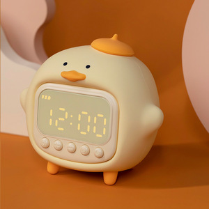 Hug Duck Alarm Clock Digital Night <b>Light</b> Battery Powered Plastic Kids Bedroom Clock Quiet Electronic <b>Timer</b> - Product Image 5
