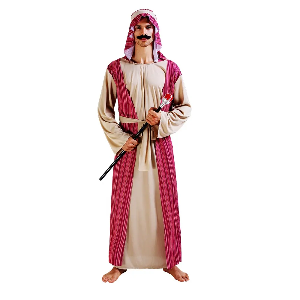 Arabian Prince Costume Set Arab Sheik Robe Middle East Dubai Emirates Clothes Halloween Cosplay Costume