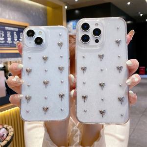 Cuore glitterato per IPhone17 Pro Max custodia del telefono per <span class=keywords><strong>Apple</strong></span> 16 Pro 15 <span class=keywords><strong>trasparente</strong></span> 14 semplice copertura femminile elettrolitica a forma di cuore - Product Image 2