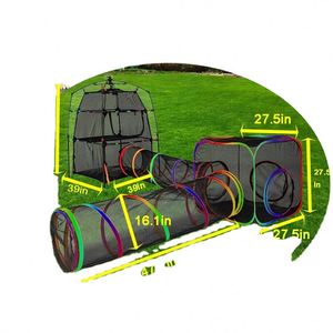Tente pour chat 4 en 1 BSCI Factory Kitty Tower avec tunnel pour enclos extérieurs, parc portable, tentes de jeu pour lapins et furets - Product Image 3