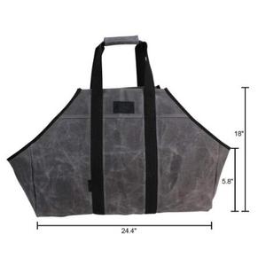 Durable Waxed Canvas Bag Carrying Tote Bag Firewood <strong>Log</strong> <strong>Carrier</strong> for Wood - Product Image 3
