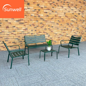 Mobili da giardino esterno tavolo di conversazione Set Patio in alluminio tavolo da pranzo e sedia panca Set con cuscino per <span class=keywords><strong>spiaggia</strong></span> Hotel <span class=keywords><strong>mare</strong></span> - Product Image 2