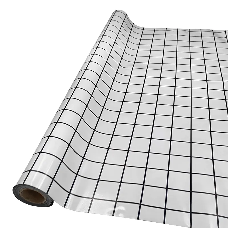 Siyah çizgi beyaz ızgara banyo vinil döşeme 1.8M plastik Pvc linolyum rulo zemin kaplama halı levha Mat laminat
