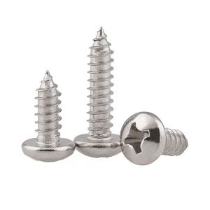 Stainless Steel 304 Chipboard Screw M1.6 M2 M3 M3.5 M4 M5 M6 Phillips Pan Round Head Self Tapping Screw