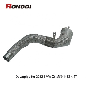 ท่อลงไอเสียสแตนเลส 304 สำหรับ BMW X6 M50i N63 4.4T ปี 2022 พร้อมแผ่นกันความร้อนแบบไหลเวียนสูง - Product Image 4