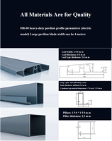 Systèmes de couverture à lames orientables automatiques pour l'extérieur, en alliage d'aluminium, imperméables, pare-soleil, pergola rétractable