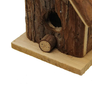 מודרני טבעי בחוץ hideout עץ ציפור כלוב דפוס רבייה מלא עם קן ציפור עץ - Product Image 5