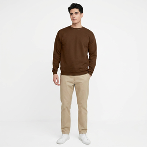 Sweat-shirt à col rond de qualité professionnelle unisexe en coton épais 350 GSM Sweat-shirt surdimensionné à col rond Sweat-shirt uni pour homme - Product Image 1