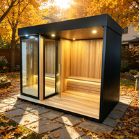 Cabine de sauna en hemlock pour patio extérieur, combinaison douche vapeur, poêle traditionnel, vapeur sèche et humide