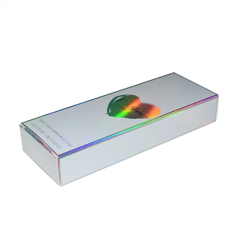 Embalaje personalizado caja de cartón maquillaje color rituales cosméticos contenedor holográfico Mini caja de almacenamiento de cosméticos