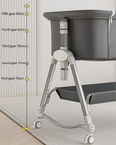 Lit de bébé multifonctionnel au design moderne, berceau portable <span class=keywords><strong>pour</strong></span> nouveau-né, lit Queen en bois grainé, idéal <span class=keywords><strong>pour</strong></span> chambre, extérieur et hôpital - Product Image 4