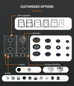 Estufa de Gas Europea de 90 cm con 5 Quemadores, Placas de Cocción Integradas de Acero Inoxidable, Encendido Electrónico para Uso Doméstico - Product Image 2